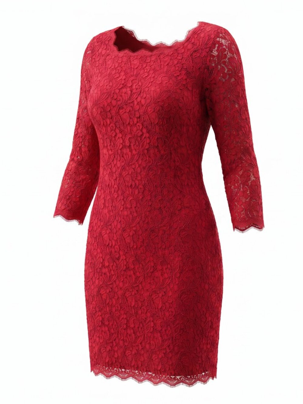 Adrianna Papell Red on Red Lace Cocktail Dress